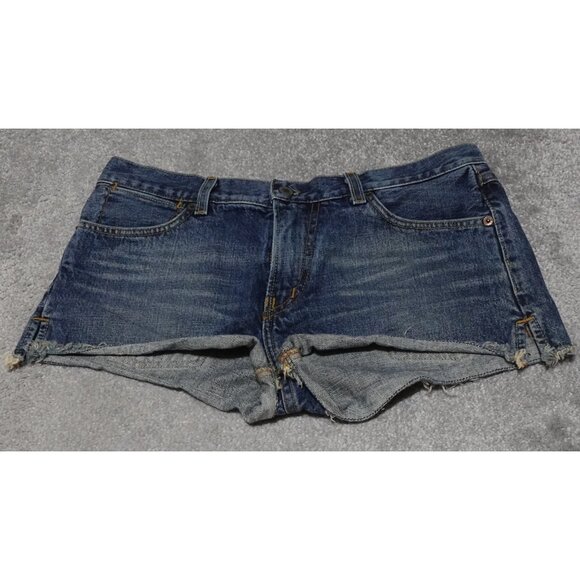 Lucky Brand Cut Off Shorts Women's Size 10/30 Blue Denim Distressed Casual - Picture 1 of 13